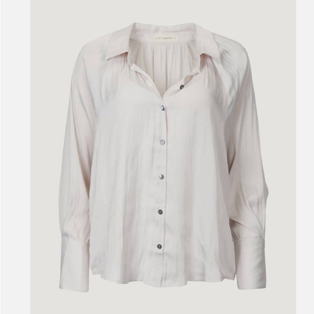 By Together size S silky flowy button down. Can be casual or dressed up.